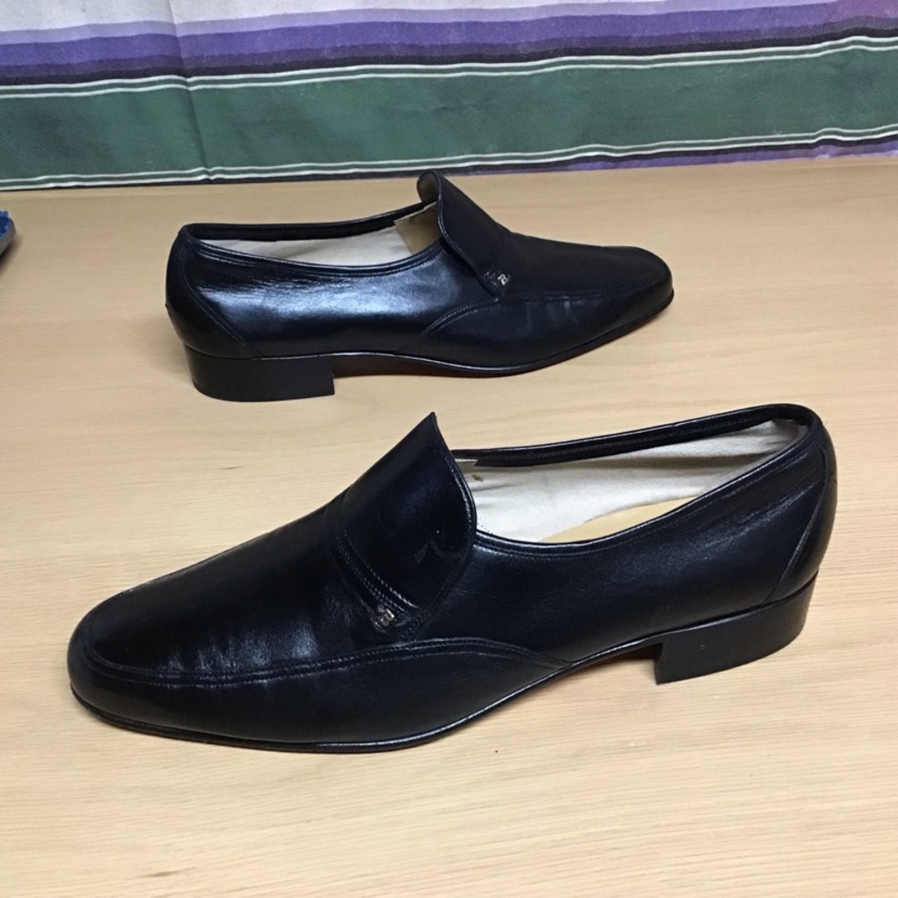 EUC Bally Black Leather Loafers Size 11.5 Made In Switzerland - Picture 9 of 12